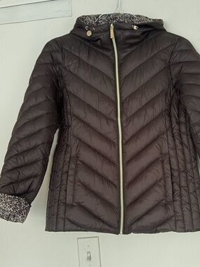 Michael Kors Women's Brown Quilted Hooded Packable Jacket